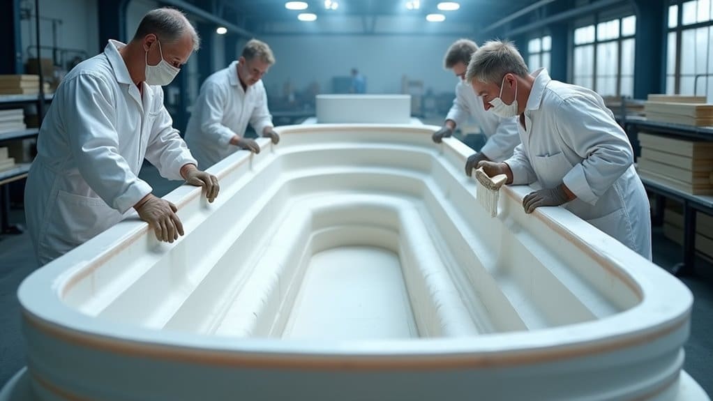 multi layer fiberglass pool construction