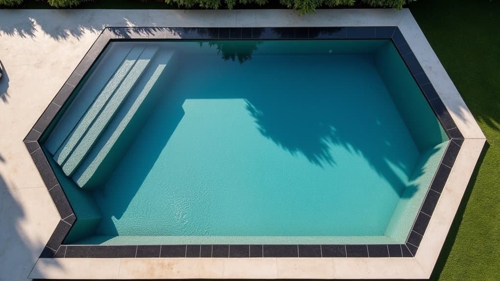 geometric fiberglass pool design