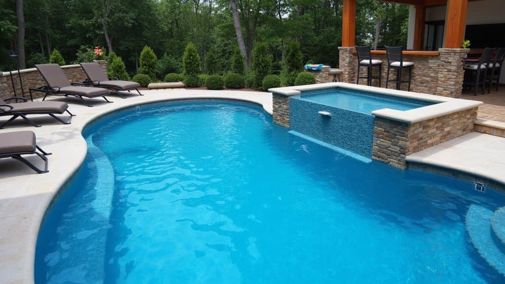 modern pool tanning ledges
