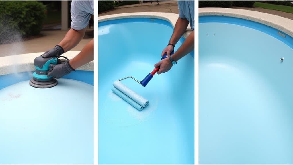 prepare fiberglass pool for painting