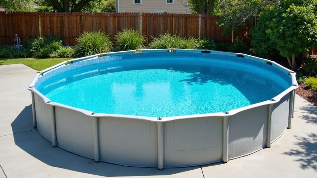 concrete base above ground pool