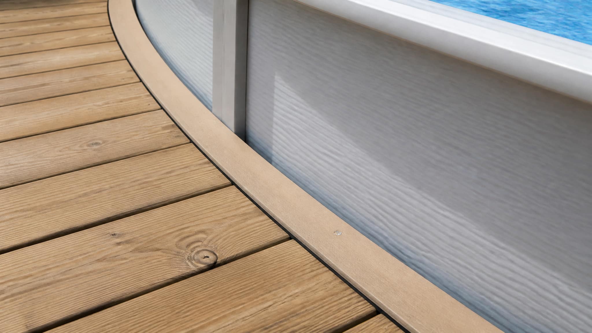 neatly fill pool deck gap