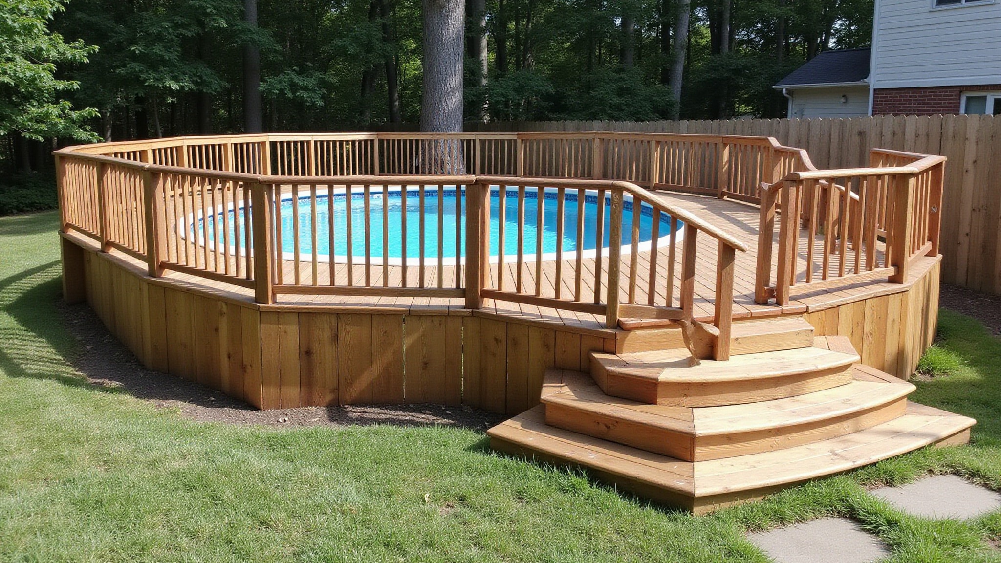 solid sturdy pool deck plan